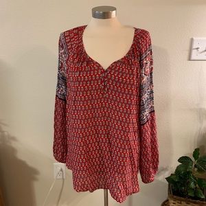 CB casual Tops - NWOT Red and blue blouse CB casual Tops - NWOT Red and blue blouse